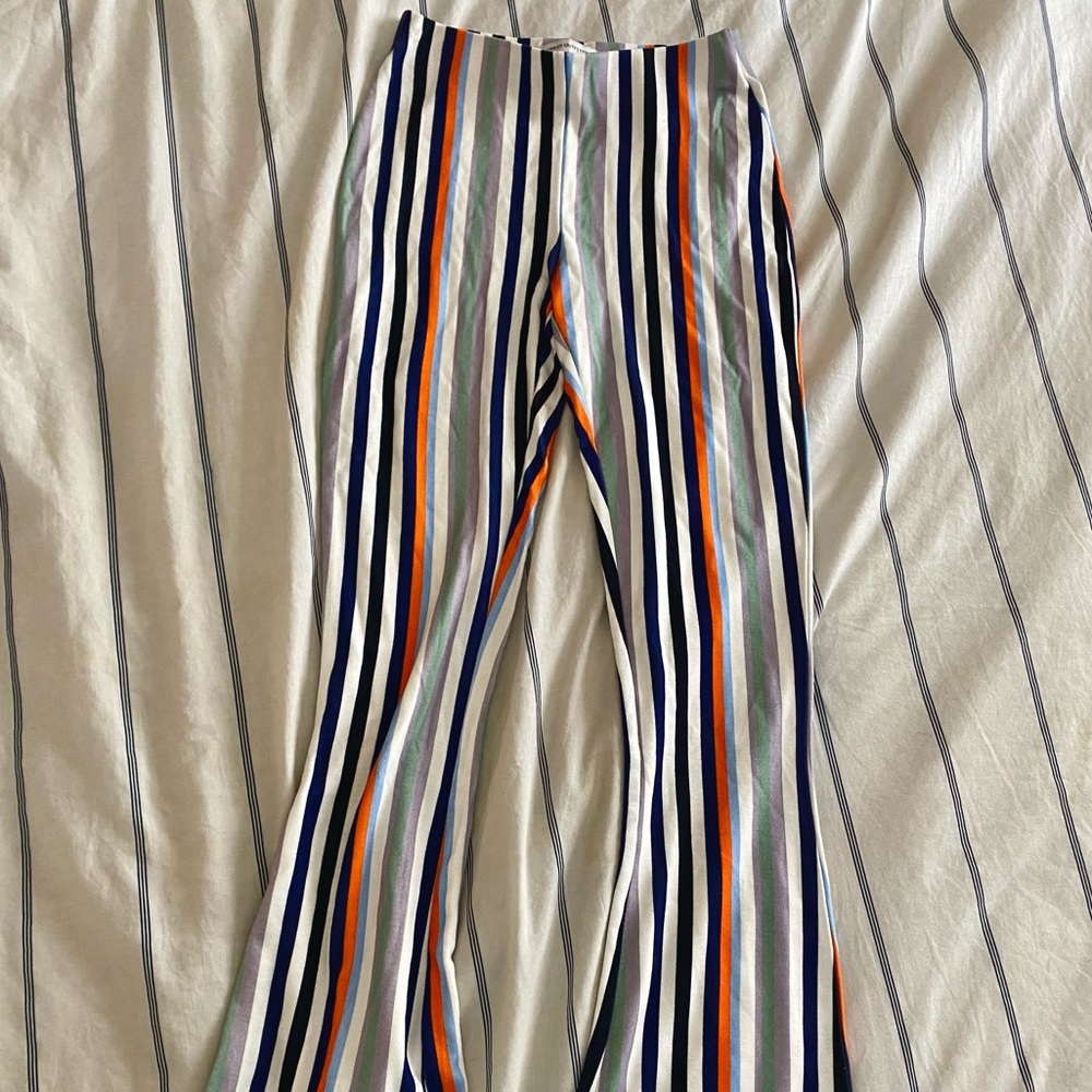 Striped flare pants yoga pants